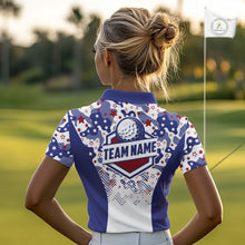 Load image into Gallery viewer, Womens Golf Polo Shirt Camouflage US Flag Custom Patriotic Golf Team Shirts For Women, Golf Gifts NYN2916