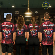 Load image into Gallery viewer, Custom Red Flaming Dragon 8 Ball Billiard Polo Shirts For Men, Dragon Billiard Pool Team Shirt NYN3291