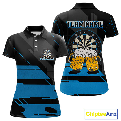 Play Darts & Cheer Beer Custom Funny Dart Polo Shirts For Women, Dart Team Jerseys NYN0796