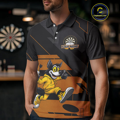 Wolf Play Darts & Beer Custom Funny Dart Polo Shirts For Men, Dart Team Jerseys NYN0797