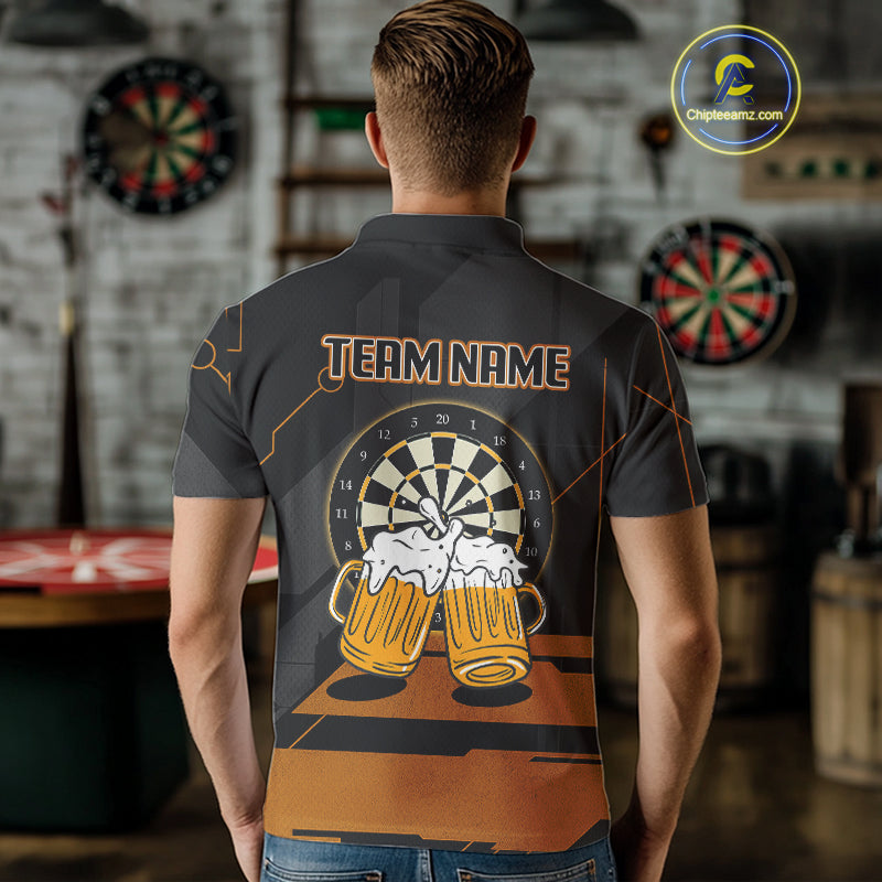 Wolf Play Darts & Beer Custom Funny Dart Polo Shirts For Men, Dart Team Jerseys NYN0797