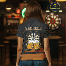 Load image into Gallery viewer, Wolf Play Darts &amp; Beer Custom Funny Dart Polo Shirts For Women, Dart Team Jerseys NYN0797