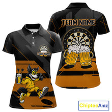 Load image into Gallery viewer, Wolf Play Darts &amp; Beer Custom Funny Dart Polo Shirts For Women, Dart Team Jerseys NYN0797