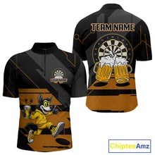 Load image into Gallery viewer, Wolf Play Darts &amp; Beer Custom Funny Dart 1/4-Zip Shirts For Men, Dart Team Jerseys NYN0797