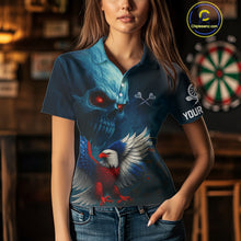 Load image into Gallery viewer, Custom Women Darts Shirt Personalized Smoke Skull Eagle Dartboard Dart Team Jerseys NYN1167