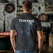 Load image into Gallery viewer, Custom Patriotic Men Darts Shirt Personalized US Flag Skull Dartboard Outfit Dart Team Shirts NYN1168