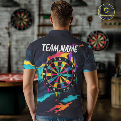 Colorful Strike Dartboard Personalized Dart Shirts For Men Custom Rainbow Dart Team Jersey NYN4190