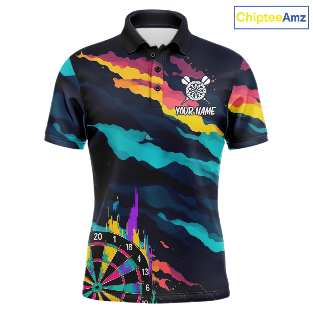 Colorful Strike Dartboard Personalized Dart Shirts For Men Custom Rainbow Dart Team Jersey NYN4190