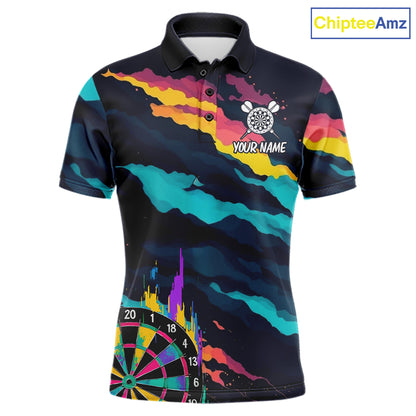 Colorful Strike Dartboard Personalized Dart Shirts For Men Custom Rainbow Dart Team Jersey NYN4190