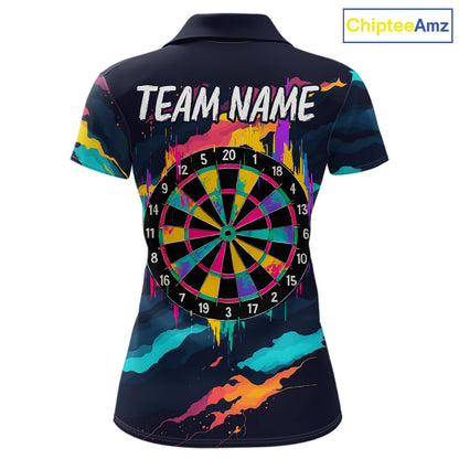 Colorful Strike Dartboard Personalized Dart Shirts For Women Custom Rainbow Dart Team Jersey NYN4190
