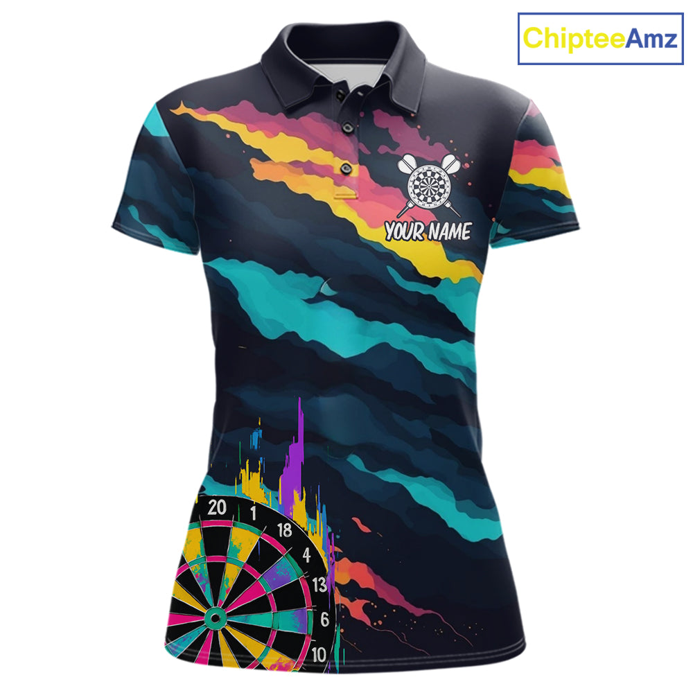 Colorful Strike Dartboard Personalized Dart Shirts For Women Custom Rainbow Dart Team Jersey NYN4190