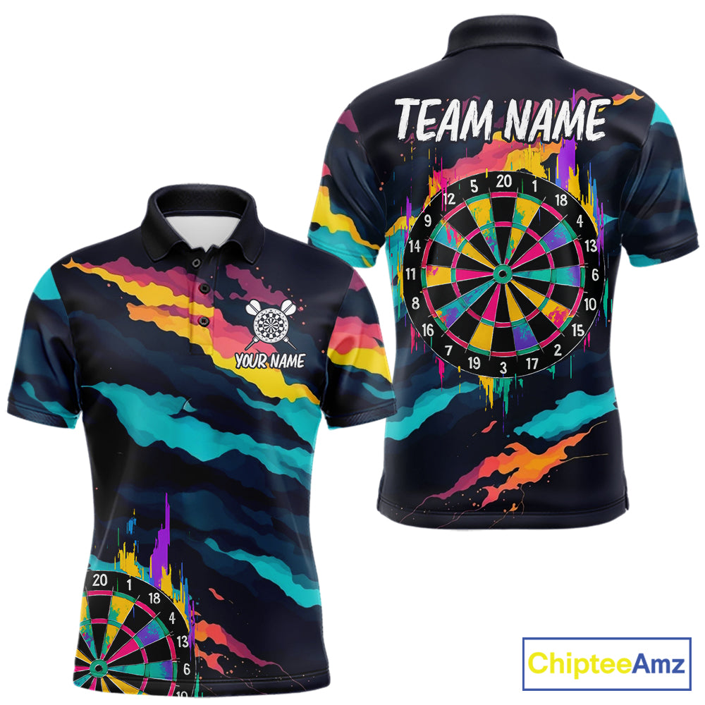 Colorful Strike Dartboard Personalized Dart Shirts For Men Custom Rainbow Dart Team Jersey NYN4190