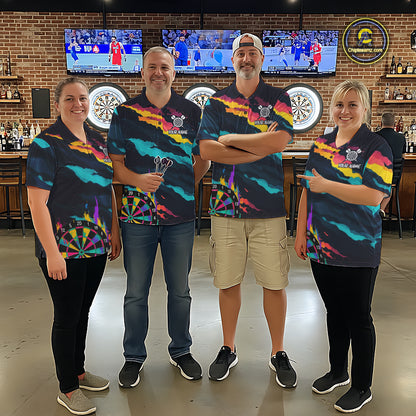 Colorful Strike Dartboard Personalized Dart Shirts For Men Custom Rainbow Dart Team Jersey NYN4190