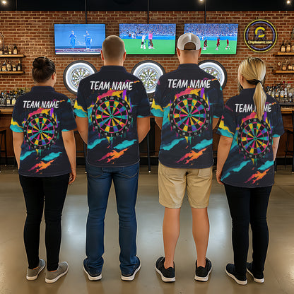 Colorful Strike Dartboard Personalized Dart Shirts For Men Custom Rainbow Dart Team Jersey NYN4190