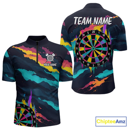 Colorful Strike Dartboard Personalized Dart Shirts For Men Custom Rainbow Dart Team Jersey NYN4190