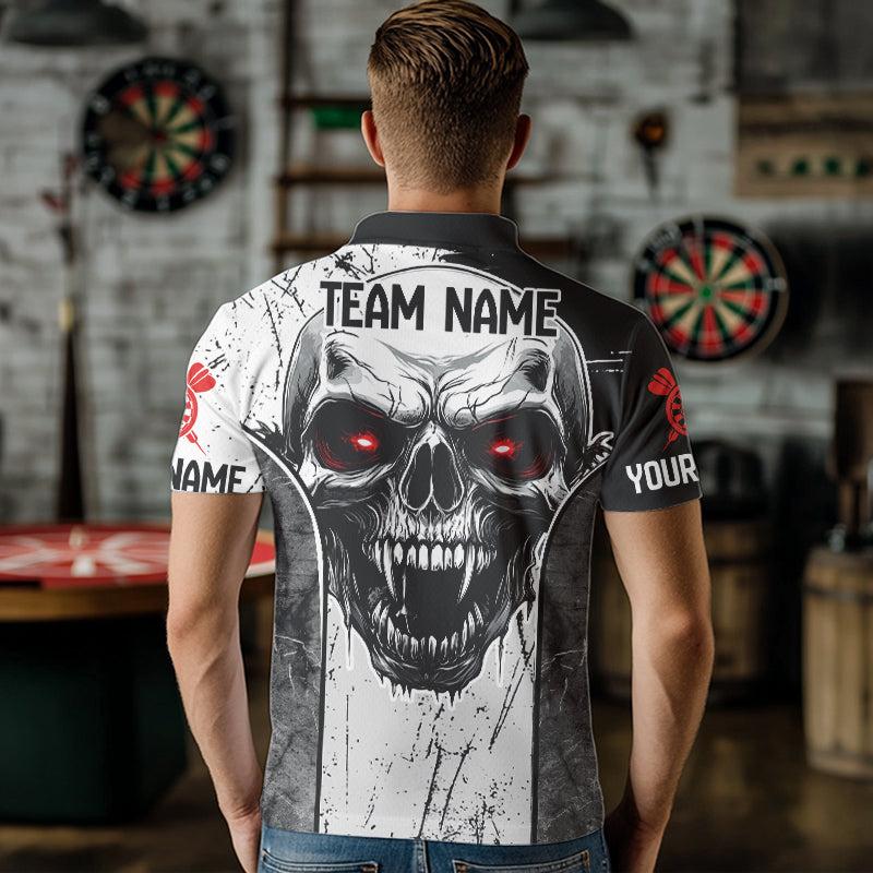 Personalized Eagle And Skull Grunge Style Dart Shirts For Men, Dart Team Jerseys NYN0016