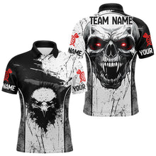 Load image into Gallery viewer, Personalized Eagle And Skull Grunge Style Dart Shirts For Men, Dart Team Jerseys NYN0016