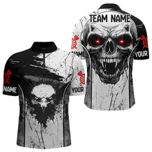 Load image into Gallery viewer, Personalized Eagle And Skull Grunge Style Dart Shirts For Men, Dart Team Jerseys NYN0016