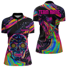 Load image into Gallery viewer, Colorful Psychedelic Skull Custom Dart Shirts For Women, Dart Team Jerseys NYN0020