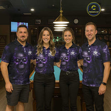Load image into Gallery viewer, Purple Grim Reaper Billiard Shirts For Women Custom Smoke Skull Flame League Billiard Jerseys NYN2919