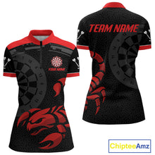 Load image into Gallery viewer, Black And Maroon Scorpion Darts Shirt For Women - Custom Team Name - Darts Jersey NYN0346