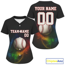 Load image into Gallery viewer, Custom Baseball Jersey For Women Personalized Colorful Baseball, Youth Baseball Jerseys NYN1178