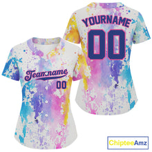 Load image into Gallery viewer, Custom Women Baseball Jersey Personalized Multi Watercolor Youth Authentic Baseball Jerseys NYN1183
