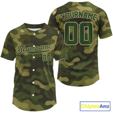 Load image into Gallery viewer, Personalized Military Green Baseball Jerseys Custom Camouflage Baseball Jersey For Men NYN1187