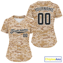 Load image into Gallery viewer, Personalized Brown-White Baseball Jerseys Custom Camouflage Baseball Jersey For Women NYN1188