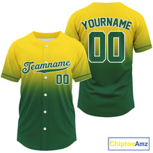 Load image into Gallery viewer, Custom Men Baseball Jersey Personalized Green-Yellow Baseball Jerseys For Newborns NYN1190