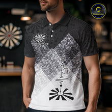 Load image into Gallery viewer, Black White Grunge Heart Dartboard Men Darts Valentine Shirt Custom Dart Polo Couple Gifts NYN2553