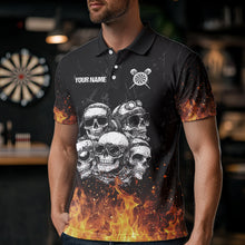 Load image into Gallery viewer, Personalized Fire Flame And Skulls Dart Shirts For Men, Custom Dart Team Jerseys NYN0021