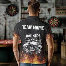 Load image into Gallery viewer, Personalized Fire Flame And Skulls Dart Shirts For Men, Custom Dart Team Jerseys NYN0021