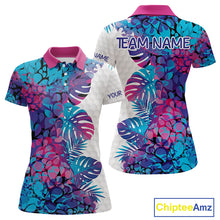 Load image into Gallery viewer, Womens Golf Clothing Monstera Pattern Floral Golf Shirt Custom Women White Golf Polo Best Golf Gifts NYN2936