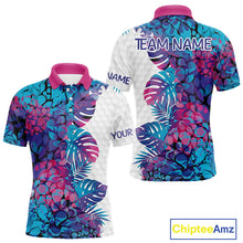 Load image into Gallery viewer, Mens Golf Clothing Monstera Pattern Floral Golf Shirt Custom Men White Golf Polo Best Golf Gifts NYN2936