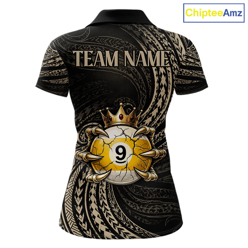 Tribal Pattern Billiard Shirts For Women Custom  Skull Crown 8 Ball And 9 Ball Billiard Team Jersey NYN3134