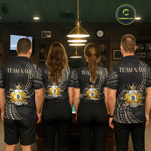 Load image into Gallery viewer, Tribal Pattern Billiard Shirts For Men Custom  Skull Crown 8 Ball And 9 Ball Billiard Team Jersey NYN3134