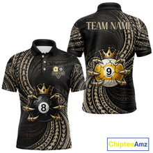 Load image into Gallery viewer, Tribal Pattern Billiard Shirts For Men Custom  Skull Crown 8 Ball And 9 Ball Billiard Team Jersey NYN3134