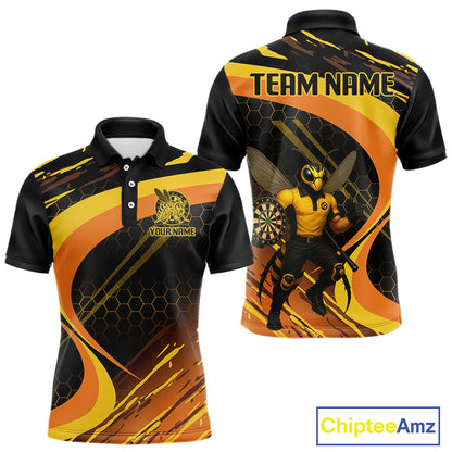 Bee Man Honeycomb Pattern Darts Team Shirt For Men - Custom Team & Player Name NYN0355