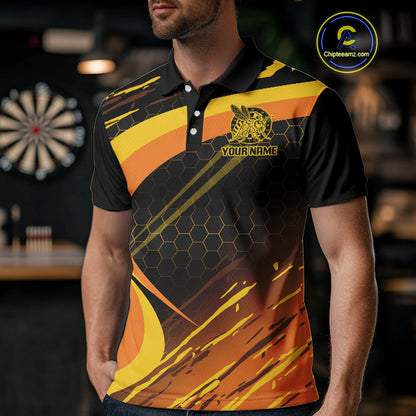 Bee Man Honeycomb Pattern Darts Team Shirt For Men - Custom Team & Player Name NYN0355