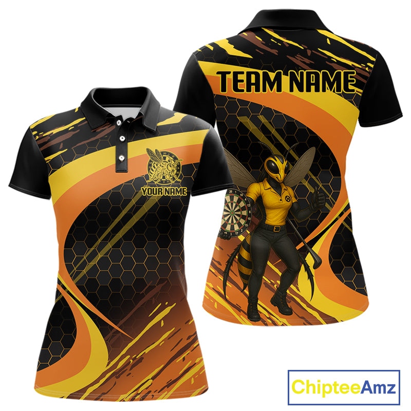 Bee Woman Honeycomb Pattern Darts Team Shirt For Women - Custom Team & Player Name NYN0355