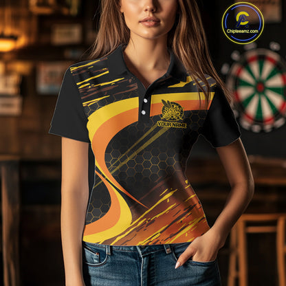 Bee Woman Honeycomb Pattern Darts Team Shirt For Women - Custom Team & Player Name NYN0355