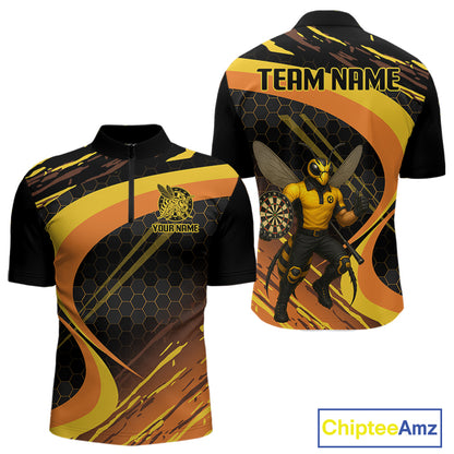 Bee Man Honeycomb Pattern Darts Team Shirt For Men - Custom Team & Player Name NYN0355