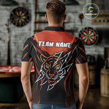Load image into Gallery viewer, Custom Men's Dart Shirt With Orange Tiger Dartboard - Custom Team &amp; Player Name NYN0358