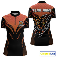 Load image into Gallery viewer, Custom Women&#39;s Dart Shirt With Orange Tiger Dartboard - Custom Team &amp; Player Name NYN0358