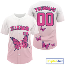 Load image into Gallery viewer, Custom Pink Ribbons Butterfly Pickleball T-Shirt Personalized Pickleball Outfits For Men NYN1209