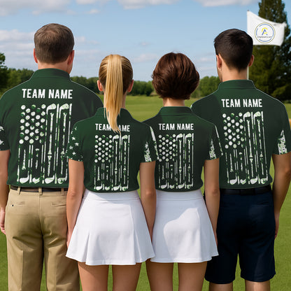 Custom American Flag Green Shamrock Mens Golf Polo Shirt St Patrick Golf Team Shirt NYN4223