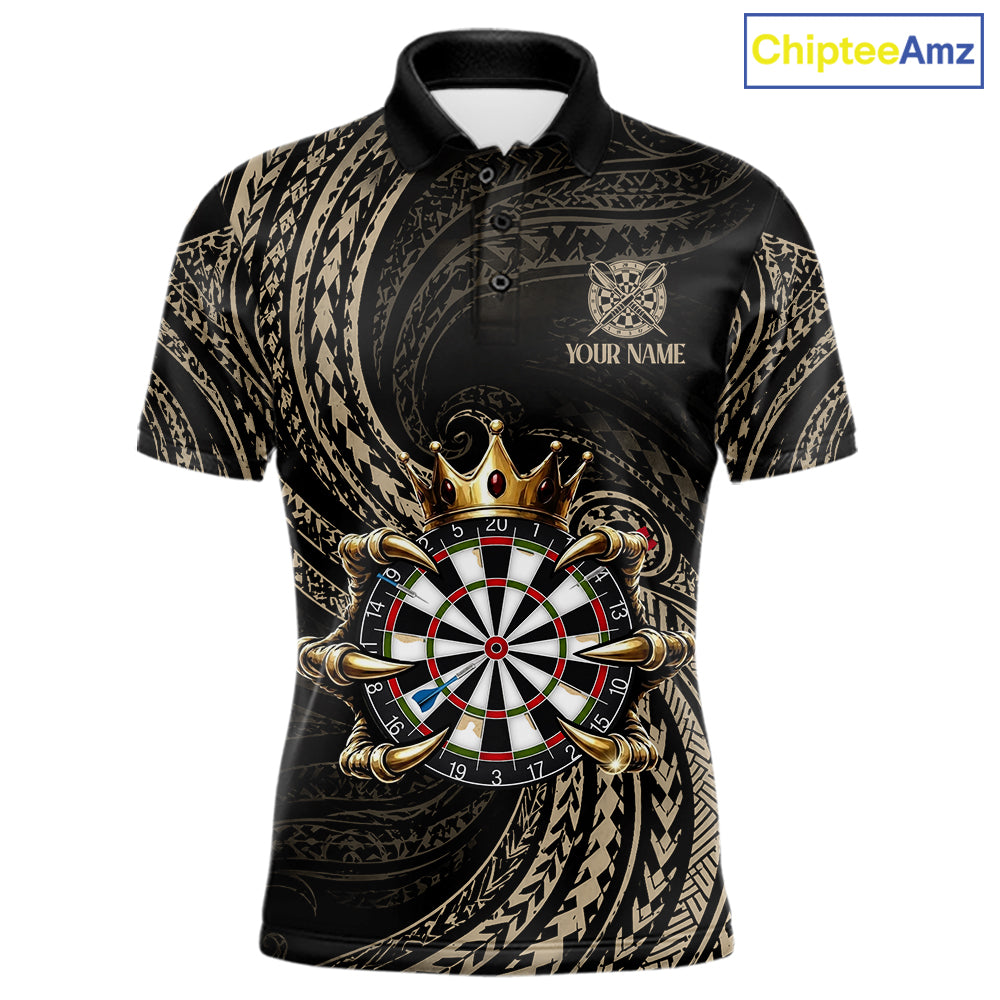 Beige Tribal Skull Darts Shirts For Men Custom Skull Crown 8 Ball Darts Team Jersey NYN4611