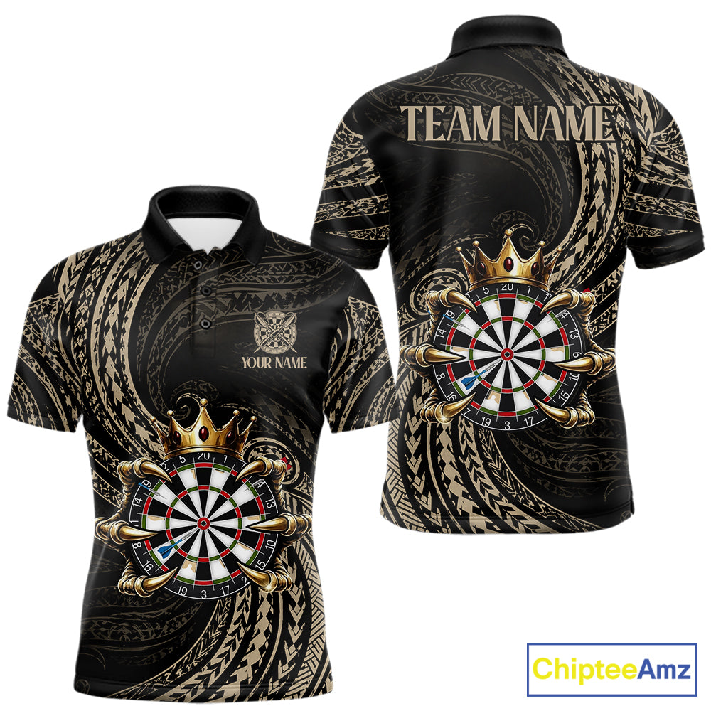 Beige Tribal Skull Darts Shirts For Men Custom Skull Crown 8 Ball Darts Team Jersey NYN4611