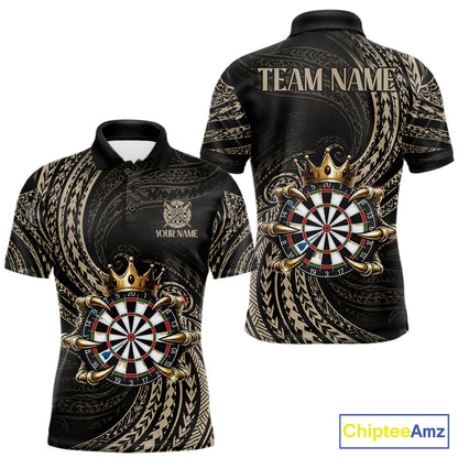 Beige Tribal Skull Darts Shirts For Men Custom Skull Crown 8 Ball Darts Team Jersey NYN4611